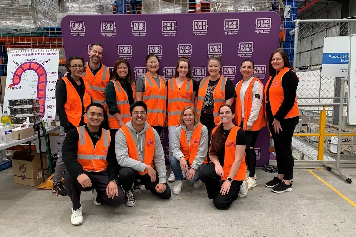 Australian Team volunteering at the NSW Foodbank